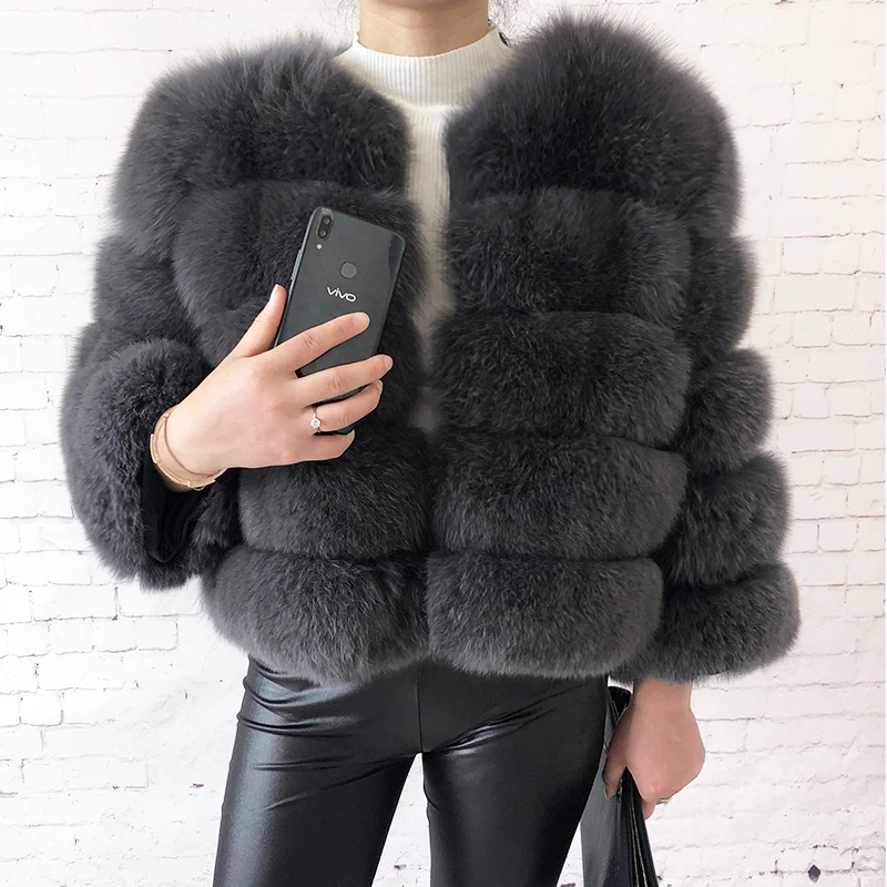 2026 New Style Real Fur Coat 100% Natural Fur Jacket Female Winter Warm Leather Fox Fur Coat High Quality Fur Vest