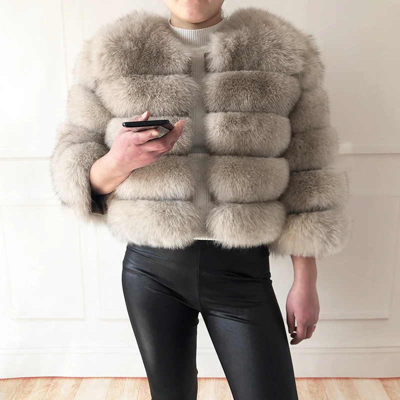 2026 New Style Real Fur Coat 100% Natural Fur Jacket Female Winter Warm Leather Fox Fur Coat High Quality Fur Vest