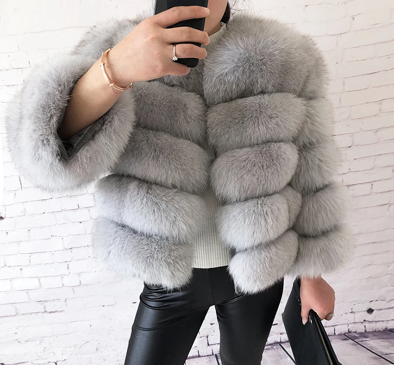 2026 New Style Real Fur Coat 100% Natural Fur Jacket Female Winter Warm Leather Fox Fur Coat High Quality Fur Vest