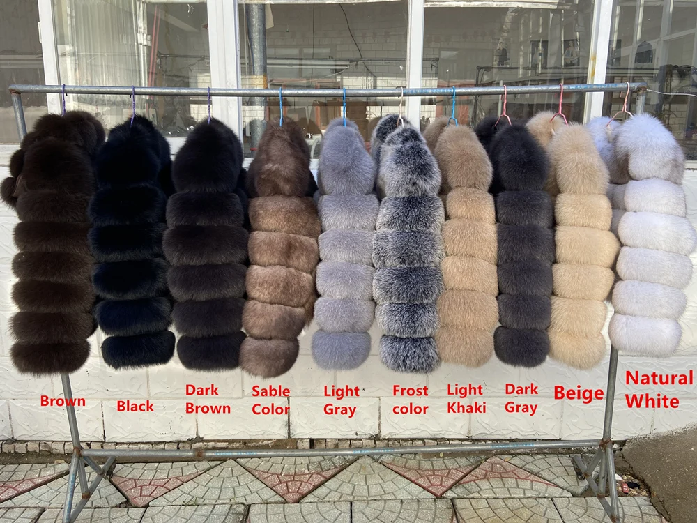 QUEENTINA 60cm Fox Fur Coat Real Winter Women'S New Fashion Furry 2025 Leather And Skin White Natural New In Coats & Jackets