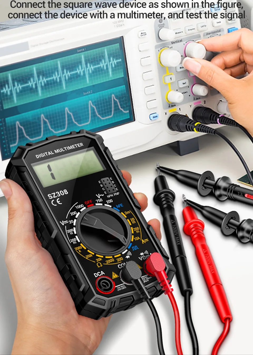 Multimeter Tester Pen Suit ANENG SZ308+B15 Multimeters 1999 Counts 24-250V Voltage Detector Meter Diagnostic Breakpoint Finder