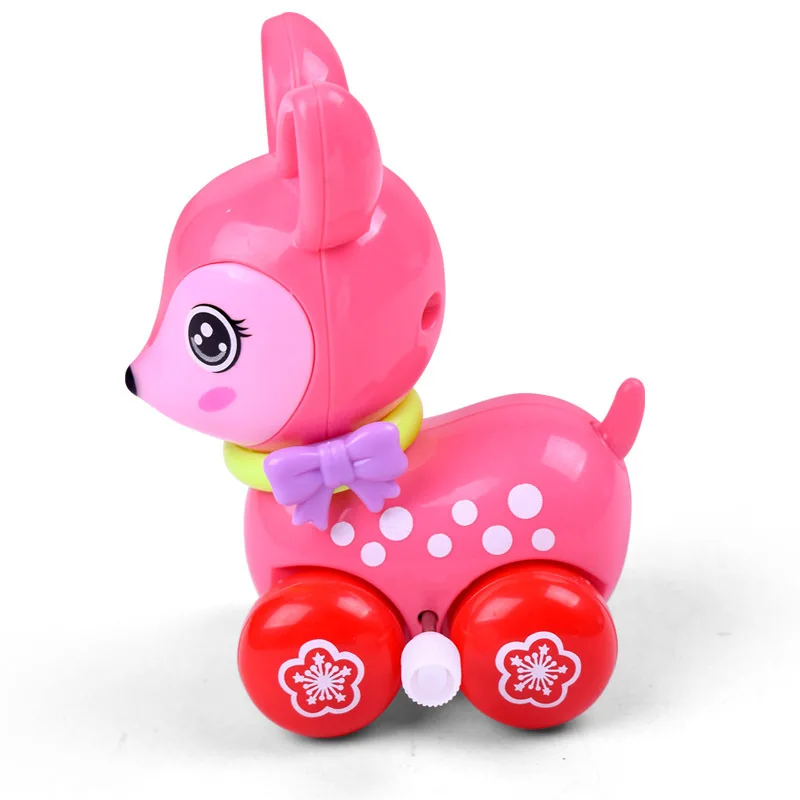 NEW Cute Cartoon Animal Deer Wind Up Toys Colorful Clockwork Spring Newborn Toys Running Toy for Gifts