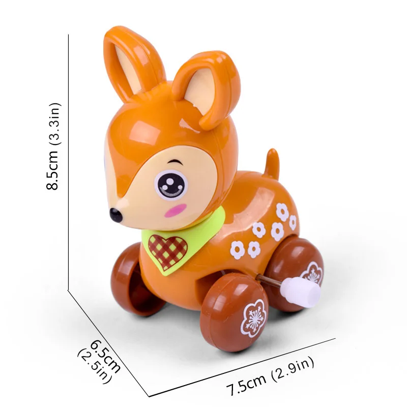 NEW Cute Cartoon Animal Deer Wind Up Toys Colorful Clockwork Spring Newborn Toys Running Toy for Gifts