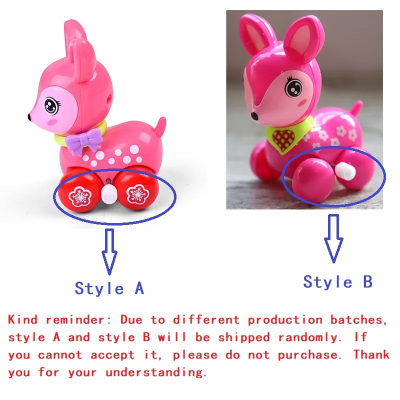NEW Cute Cartoon Animal Deer Wind Up Toys Colorful Clockwork Spring Newborn Toys Running Toy for Gifts