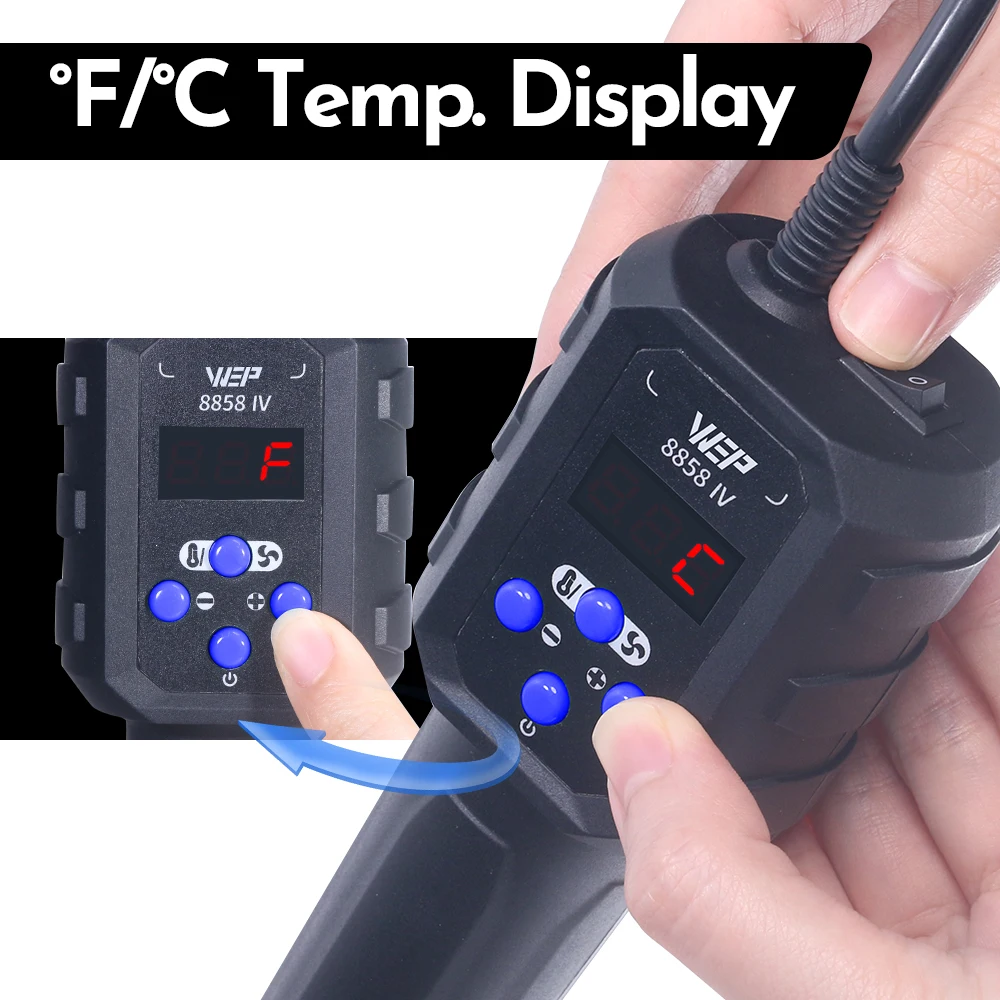 WEP New Portable Hot Air Gun 700W Micro Soldering Station LED Digital Hair dryer for BGA Welding Repair Tools 8858-IV Heat Gun