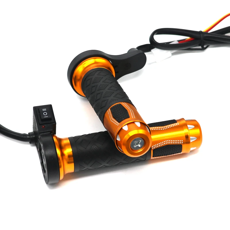 LMoDri Motorcycle Hot Grip Motorbike ATV Scooter Electric Heated Grips 22mm 7/8" Handlebar Hand Warmer Aluminum 12V