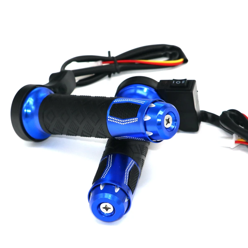 LMoDri Motorcycle Hot Grip Motorbike ATV Scooter Electric Heated Grips 22mm 7/8" Handlebar Hand Warmer Aluminum 12V