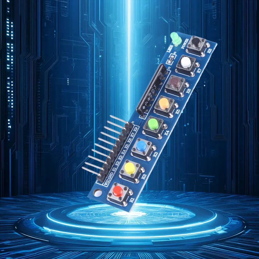 8 Independent Key Button Touch Button Module 3.3-5V with LED Indicator Keyboard Module Keypad Module for Arduino ARM