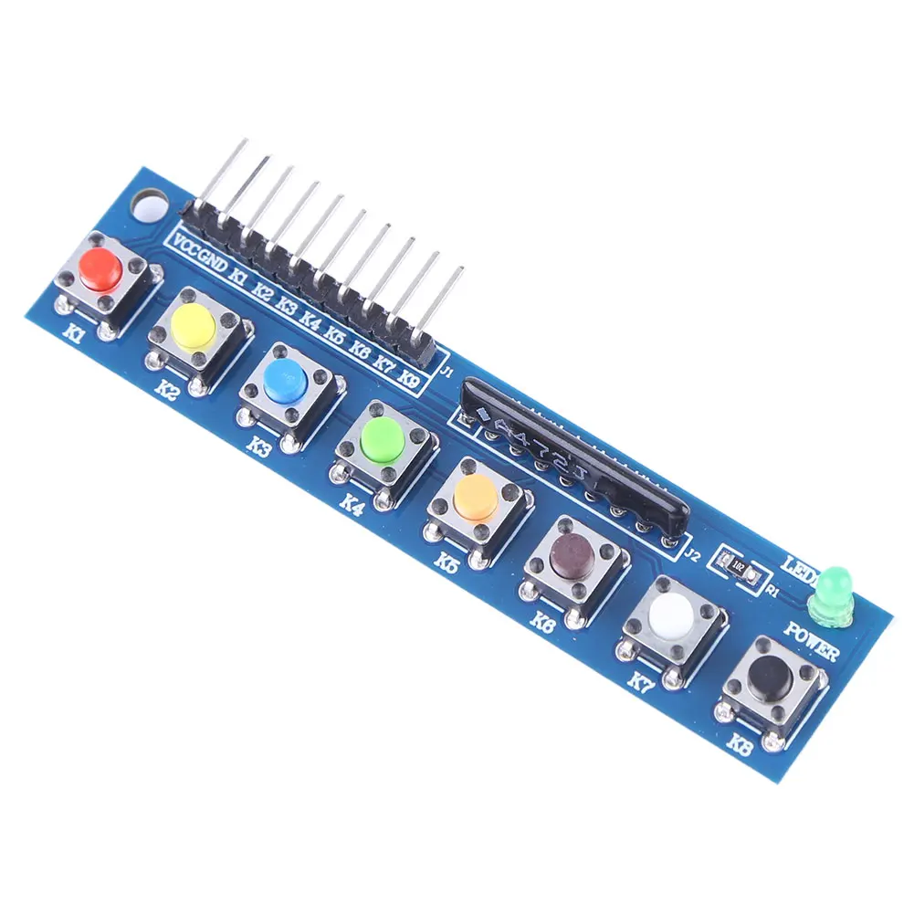 8 Independent Key Button Touch Button Module 3.3-5V with LED Indicator Keyboard Module Keypad Module for Arduino ARM