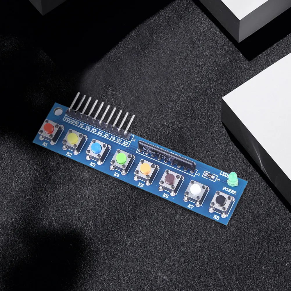8 Independent Key Button Touch Button Module 3.3-5V with LED Indicator Keyboard Module Keypad Module for Arduino ARM
