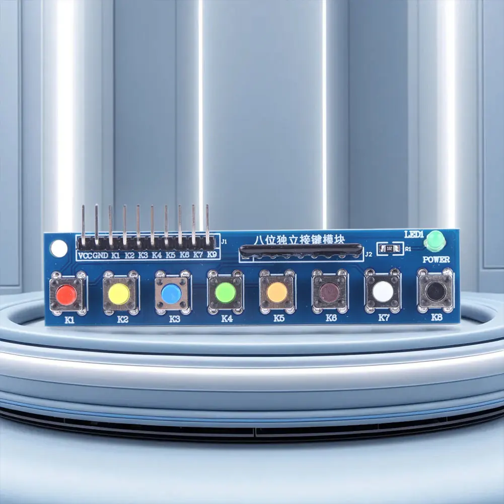 8 Independent Key Button Touch Button Module 3.3-5V with LED Indicator Keyboard Module Keypad Module for Arduino ARM