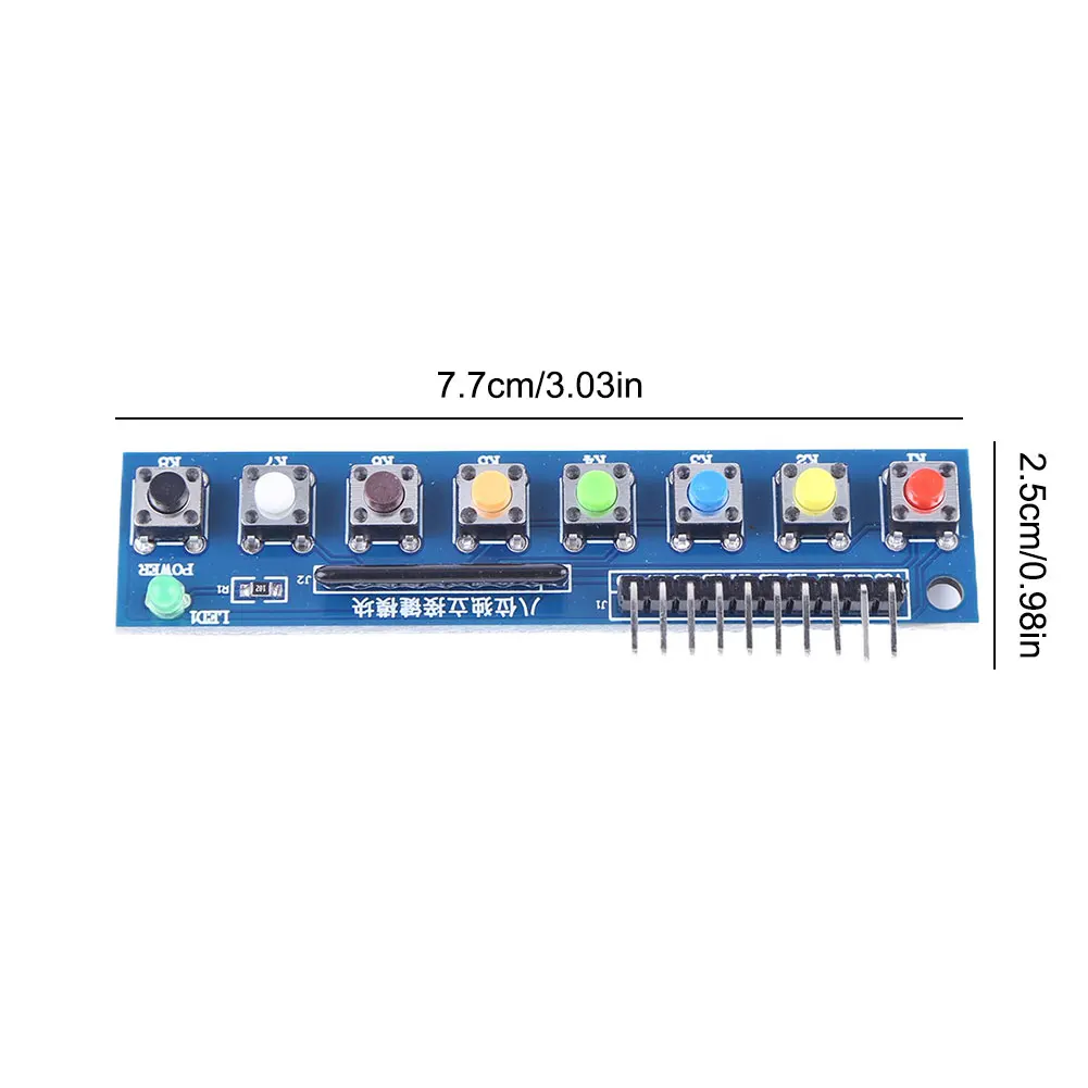 8 Independent Key Button Touch Button Module 3.3-5V with LED Indicator Keyboard Module Keypad Module for Arduino ARM