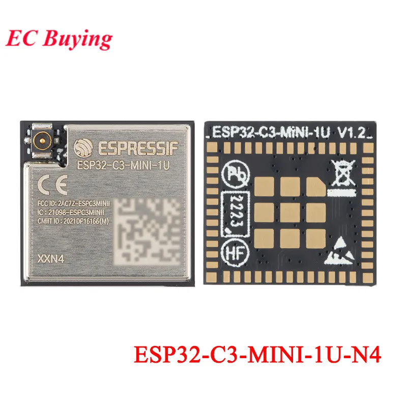 10pcs/1pc ESP32-C3-MINI-1 ESP32-C3-MINI-1U N4 ESP32-C3 Dual-mode 2.4GHz WiFi Bluetooth-compat BLE 5.0 4MB Flash Wireless Module