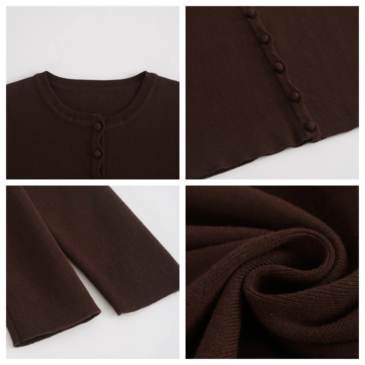 AP AW26 Women Wavy Edge Cardigan Elegant Style Single Breasted