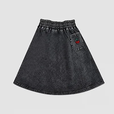Denim Black Family Matching Set Long Sleeve Children's Clothing - Girl Dress Boys Casual Shirt Baby Rompers with Logo Embroidery