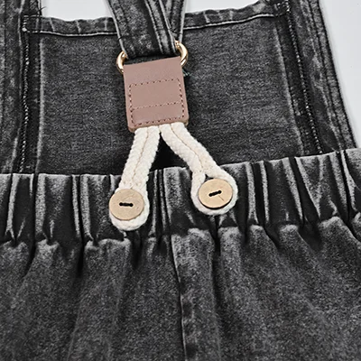 Denim Black Family Matching Set Long Sleeve Children's Clothing - Girl Dress Boys Casual Shirt Baby Rompers with Logo Embroidery