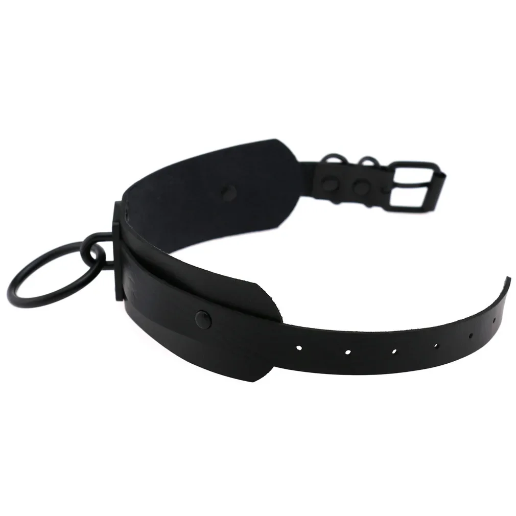 Harajuku Gothic Night club Saloon Wild Rock and roll Exaggerate Different Cortex Black ring Hanging rings Choker Collar O-shape