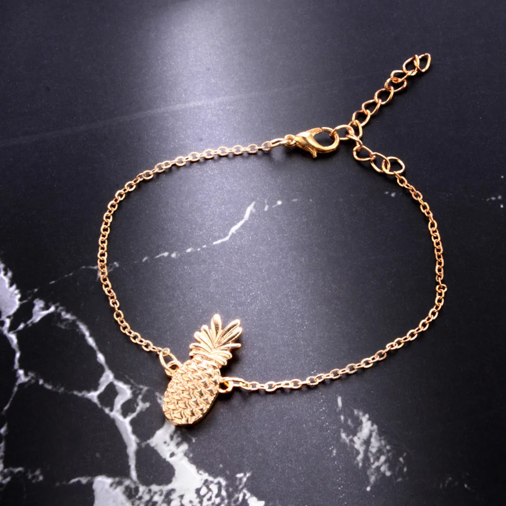 Bohemia 3D Pineapple Anklet Chain Hollow Gold Foot Chain Women Ankle Bracelet Lightweight Beach Style Women Anklet Bracelet