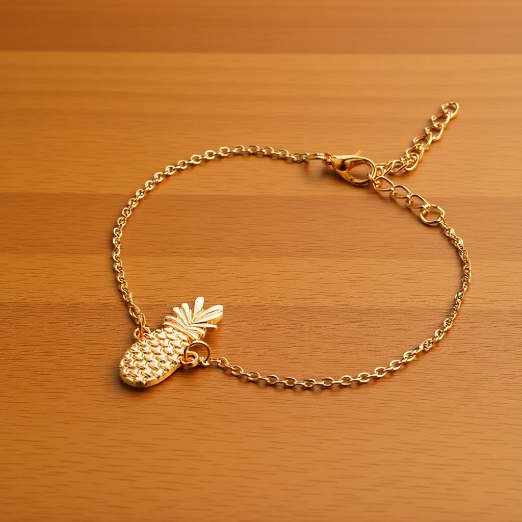 Bohemia 3D Pineapple Anklet Chain Hollow Gold Foot Chain Women Ankle Bracelet Lightweight Beach Style Women Anklet Bracelet