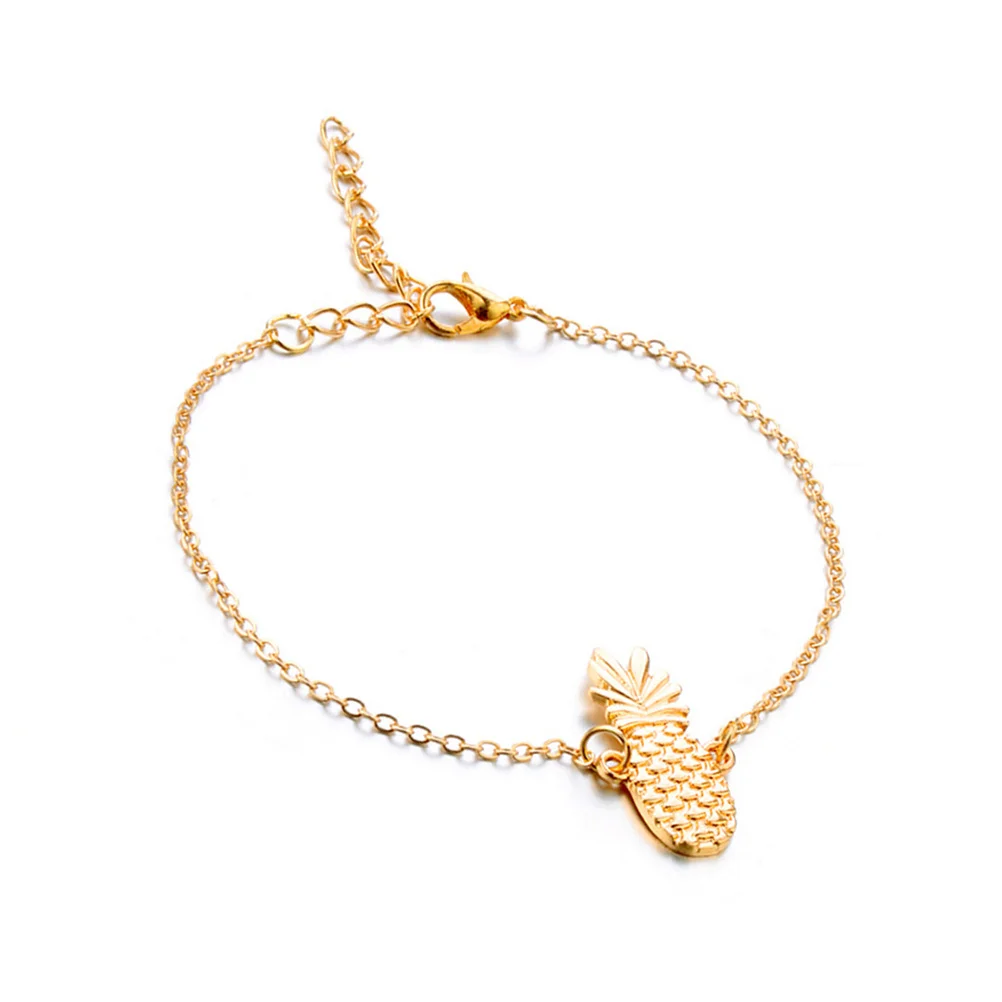 Bohemia 3D Pineapple Anklet Chain Hollow Gold Foot Chain Women Ankle Bracelet Lightweight Beach Style Women Anklet Bracelet