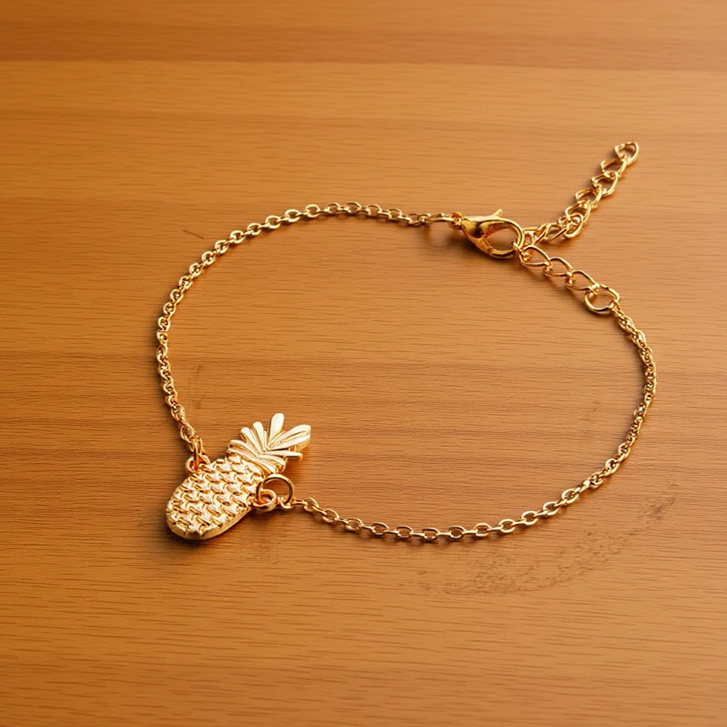 Bohemia 3D Pineapple Anklet Chain Hollow Gold Foot Chain Women Ankle Bracelet Lightweight Beach Style Women Anklet Bracelet
