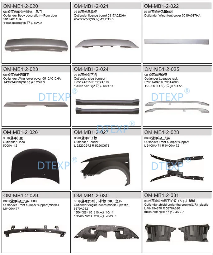 1 Piece Roof Rack Cover For Outlander EX 2007-2012 Rack Board For Airtrek Plastic Dirty Cover No Painting 7661A107