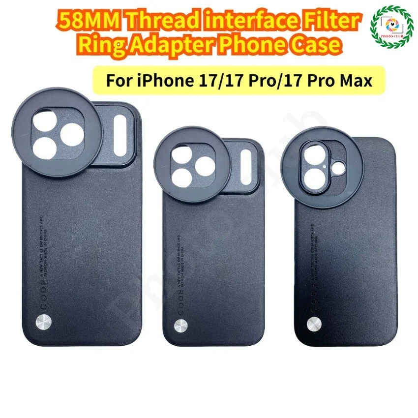 For iPhone 17 Pro Max 58MM Thread Interface Filter Ring Adapter Phone Case Filter Phone Case For iPhone 17/17 Pro CPL UV Filter