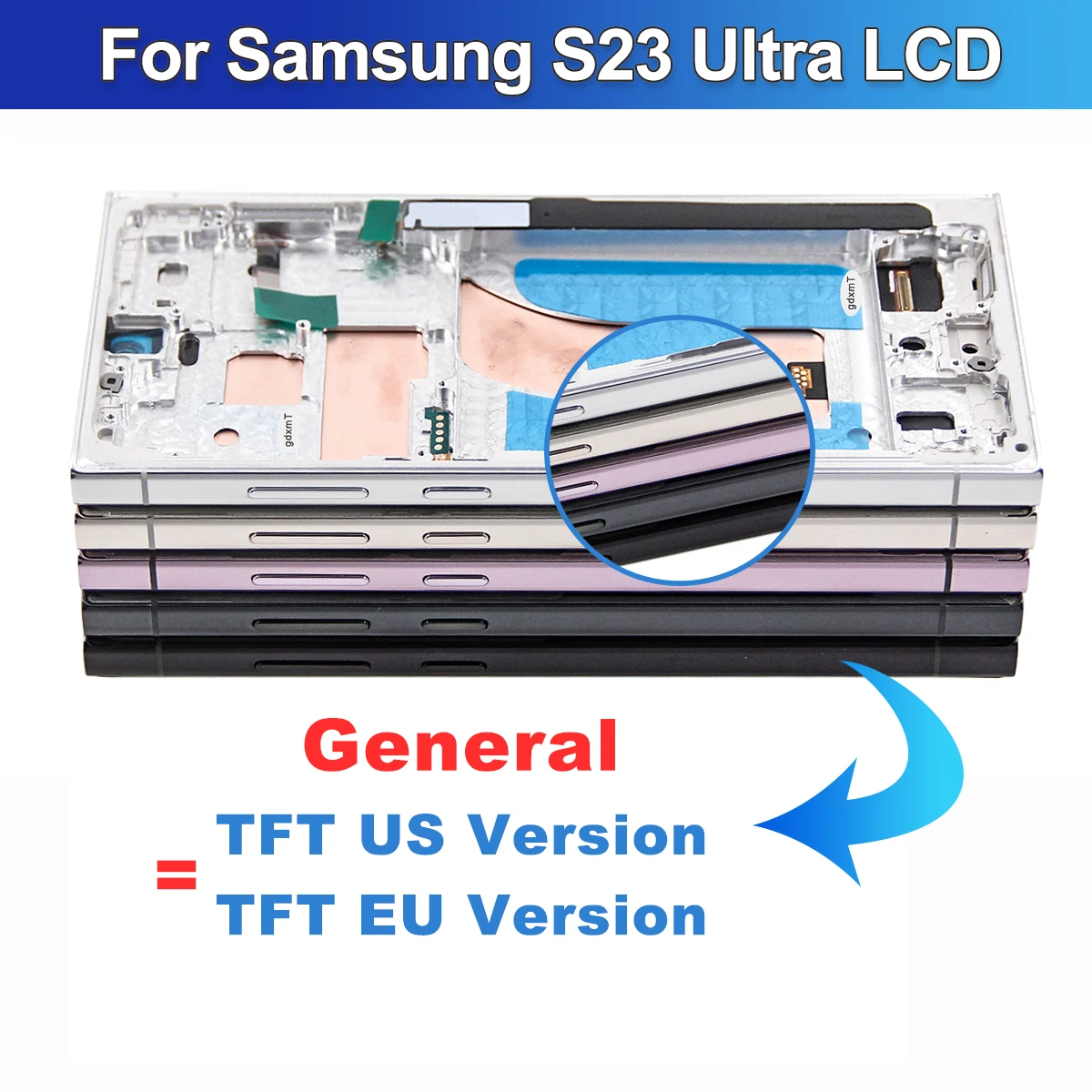 TFT Display For Samsung Galaxy S23 Ultra 5G S918B S918B/DS Display Touch Screen Digitizer with Frame for Samsung S23 Ultra