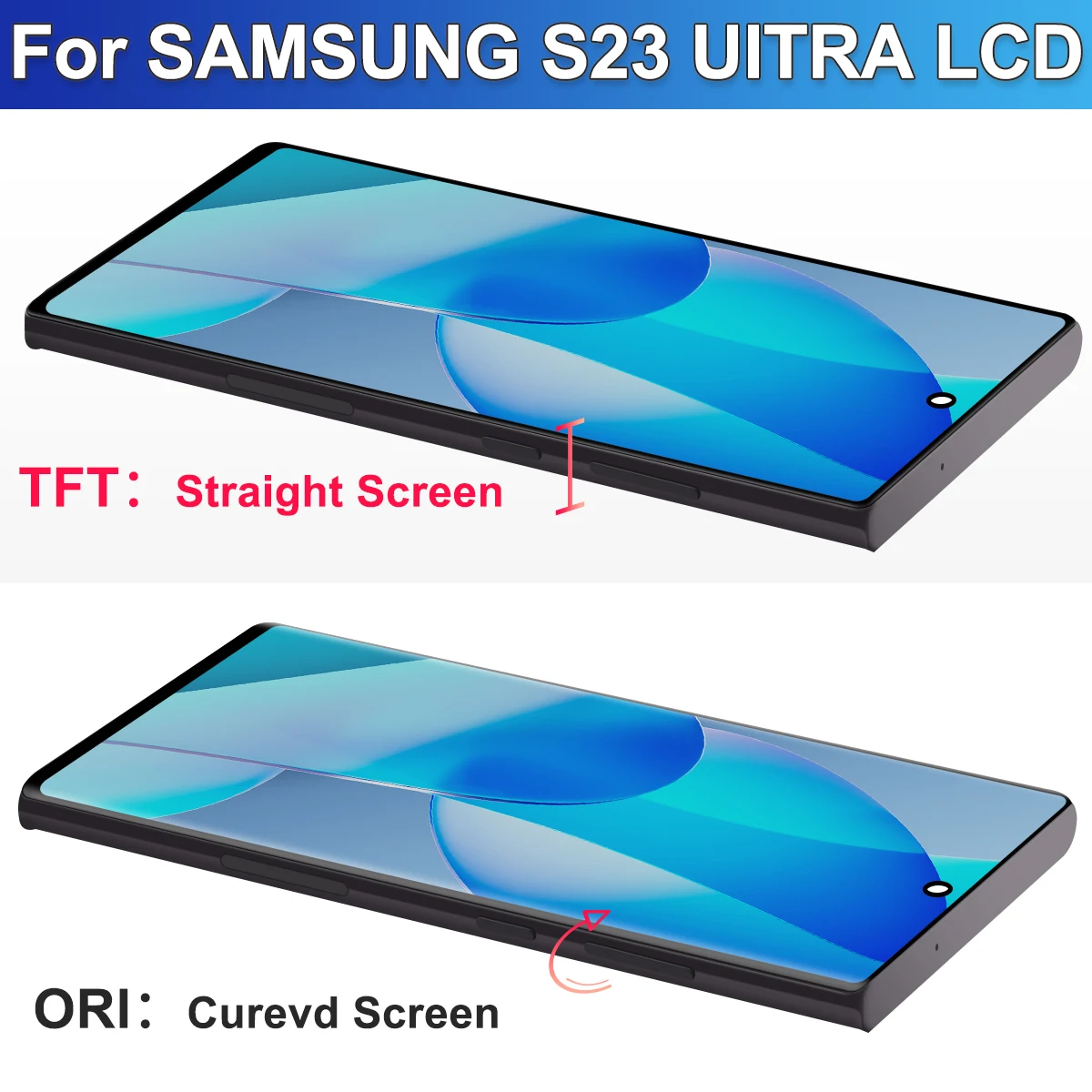 TFT Display For Samsung Galaxy S23 Ultra 5G S918B S918B/DS Display Touch Screen Digitizer with Frame for Samsung S23 Ultra