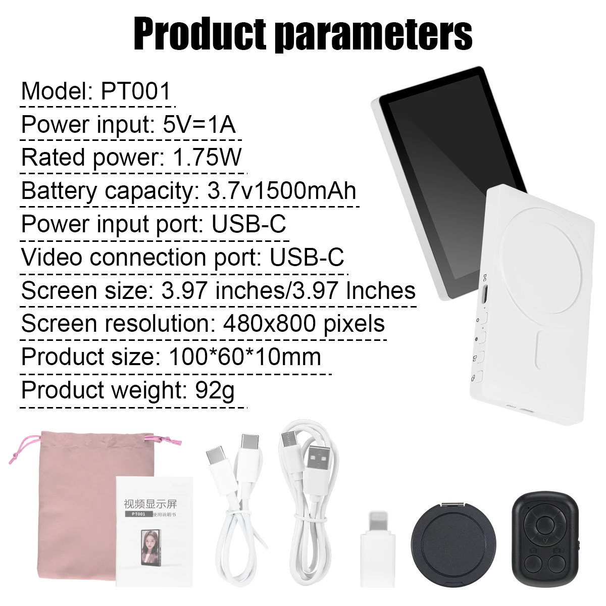 Magnetic Cell Phone Vlog Self Timer Monitor Screen Using Rear Camera Monitor For Live Streaming Creating Content Self-Timer