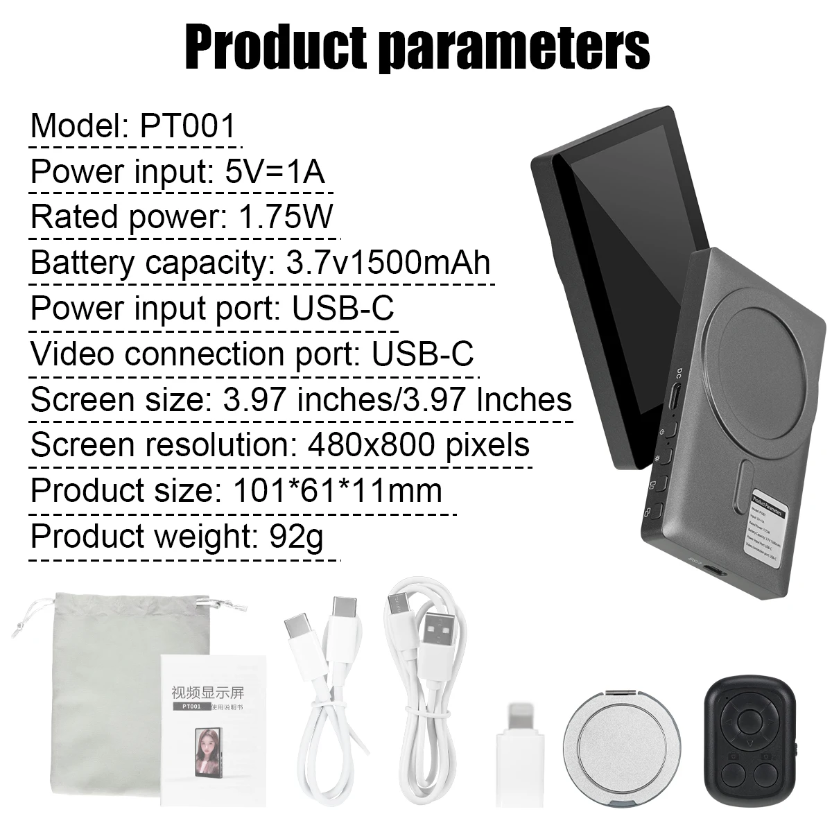 Magnetic Cell Phone Vlog Self Timer Monitor Screen Using Rear Camera Monitor For Live Streaming Creating Content Self-Timer