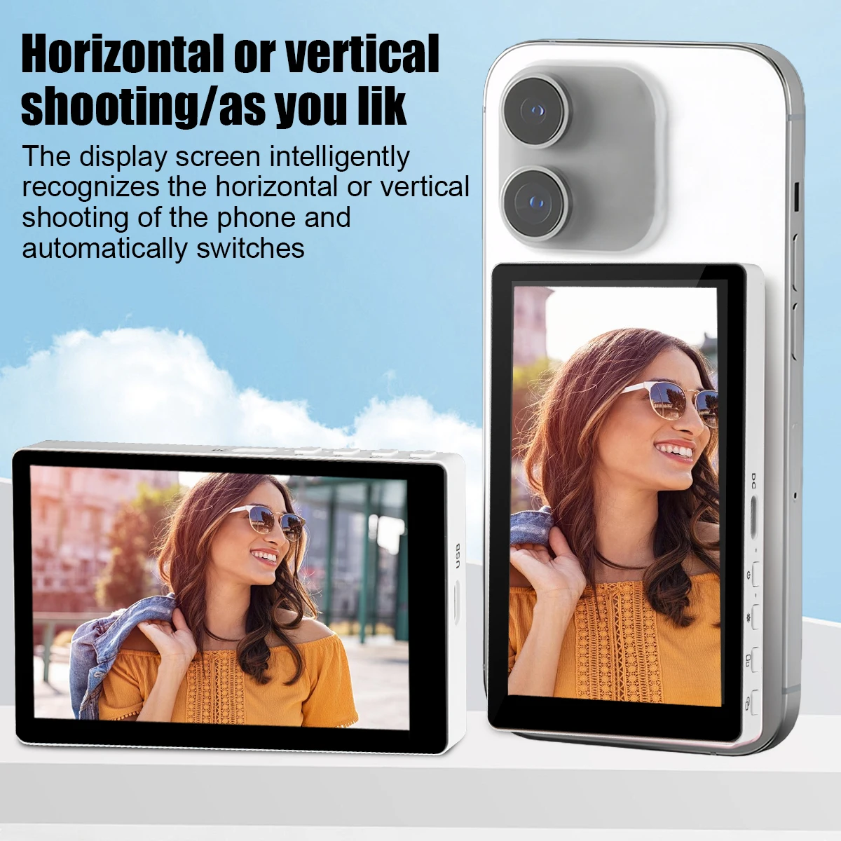 Magnetic Cell Phone Vlog Self Timer Monitor Screen Using Rear Camera Monitor For Live Streaming Creating Content Self-Timer
