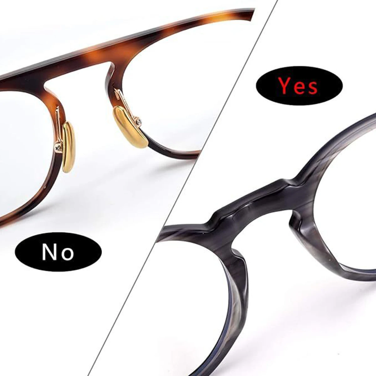 5pairs ANKNDO Nose Pads for Meta Ray-Ban Smart Glasses, Anti Slip Silicone Eyewear Cushions Adhesive Replacement for Sunglasses