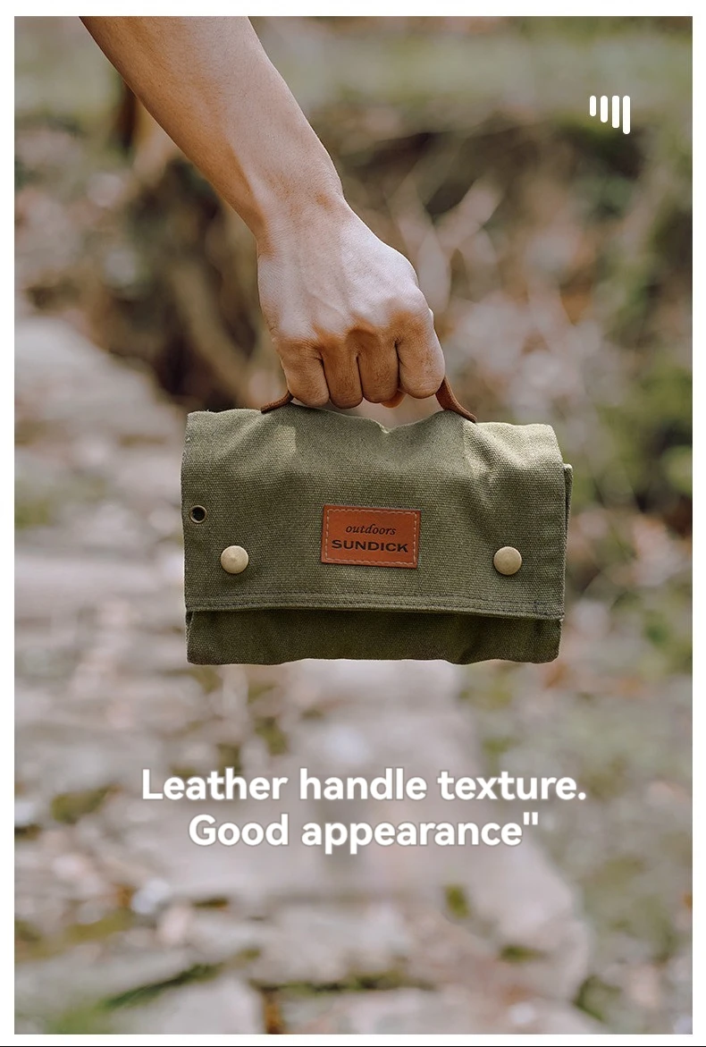 SUNDICK Outdoor Camping Seasoning Bottle Storage Bag, Barbecue Glass Seasoning Bottle Combination Set, Canvas Bag