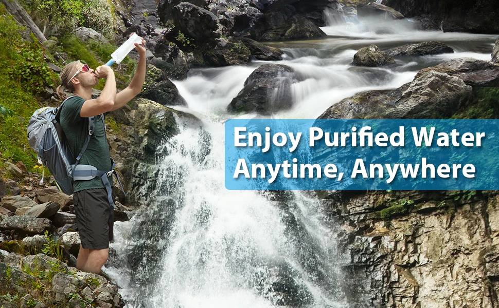 Waterdrop Portable Water Filter Straw, Camping Water Filter | Survival Water Purifier, 0.1 Micron Filtration for Hiking, Travel & Emergency Preparedness, Survival Gear, 4 Pack