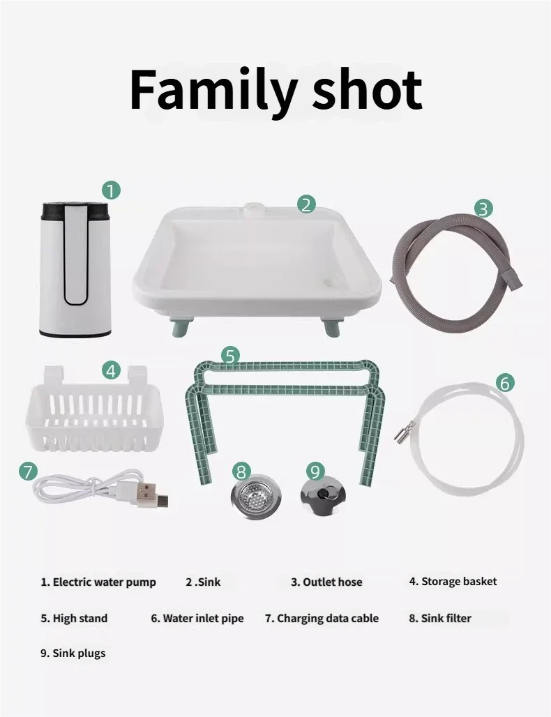 DOTWISE Outdoor Camping Sink Portable Foldable Washbasin With Electric Water Pump Suitable For Camping Travel And Family Use