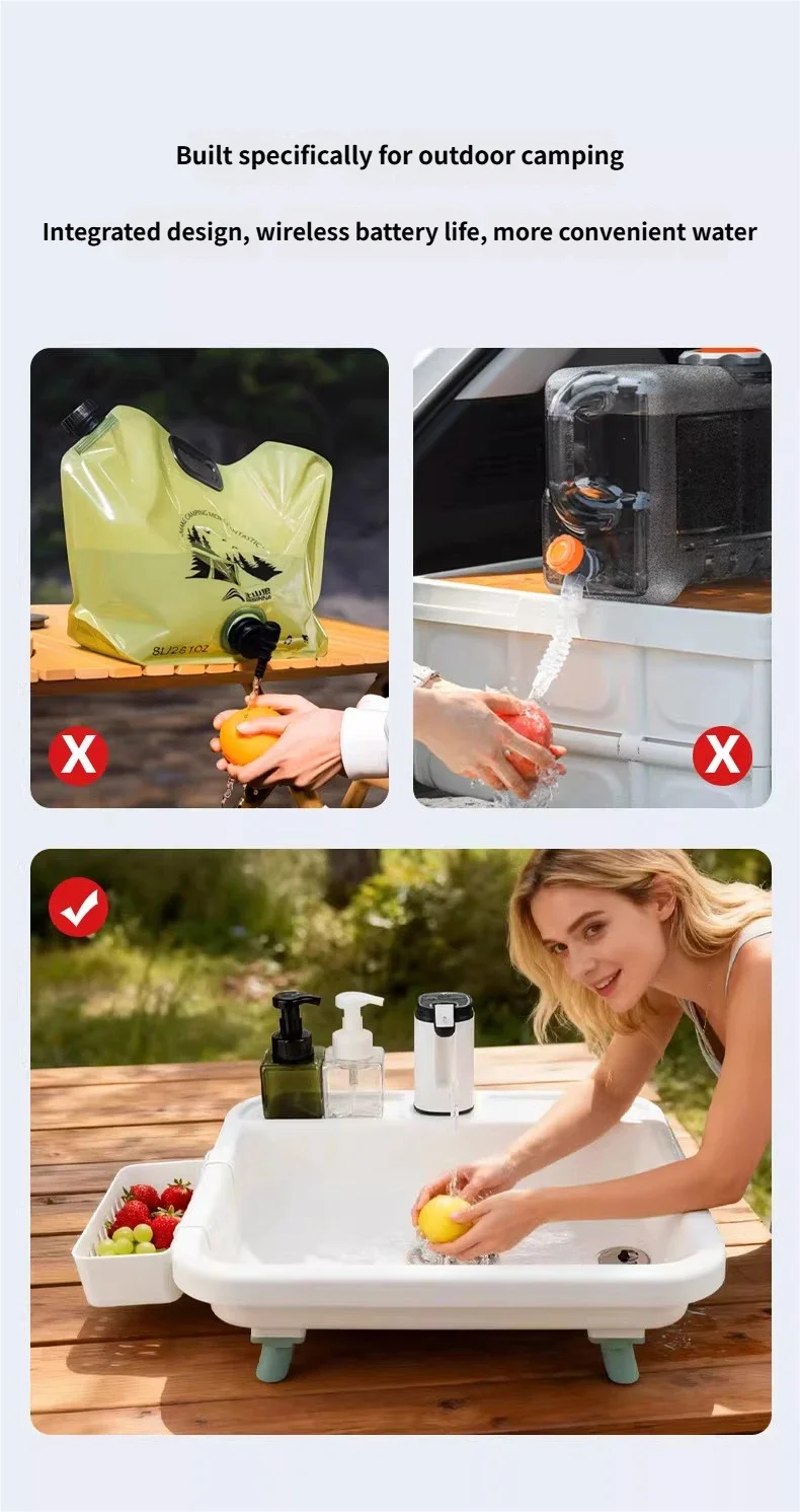 DOTWISE Outdoor Camping Sink Portable Foldable Washbasin With Electric Water Pump Suitable For Camping Travel And Family Use