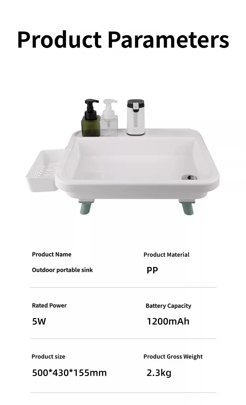 DOTWISE Outdoor Camping Sink Portable Foldable Washbasin With Electric Water Pump Suitable For Camping Travel And Family Use