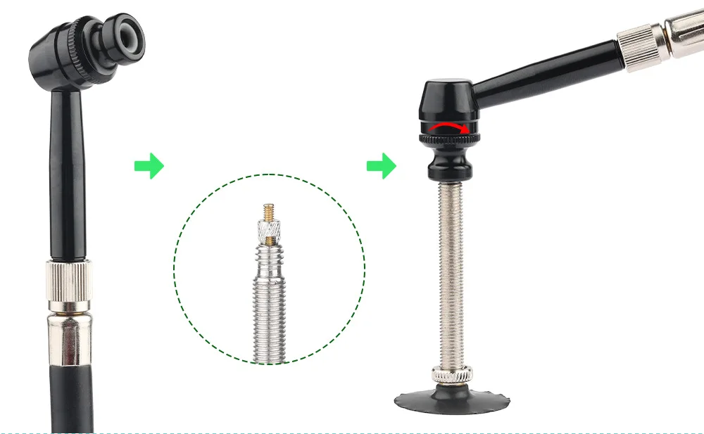 Carbon Fiber Wheel Valve Extender Aluminum Alloy Presta Schrader Compatible Inflation Adapter for Deep Dish Aero Wheels Fixed