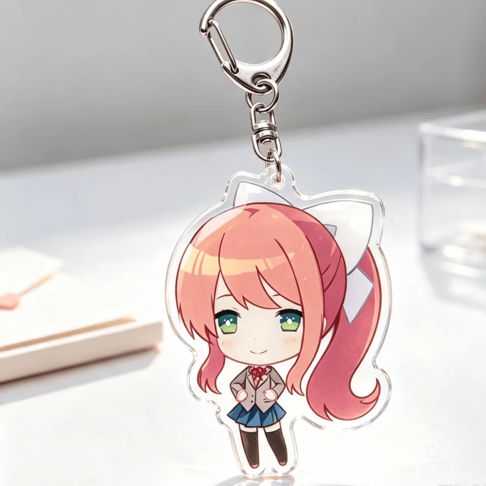 for Popular Game DDLC Yuri Monika Sayori Natsuki Peripheral Acrylic Keychain Q Version Cute Festival Gift Backpack Accessories