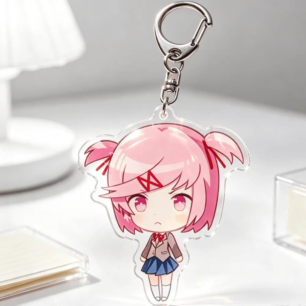 for Popular Game DDLC Yuri Monika Sayori Natsuki Peripheral Acrylic Keychain Q Version Cute Festival Gift Backpack Accessories