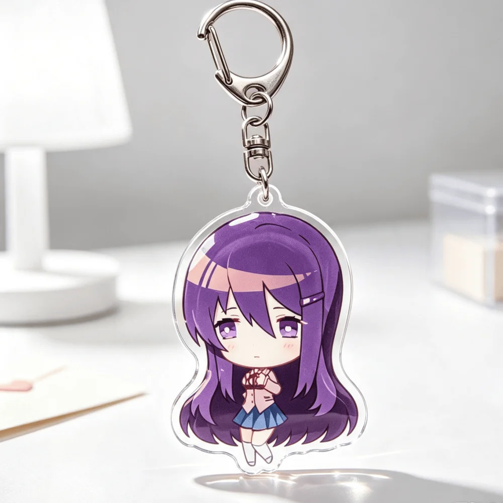 for Popular Game DDLC Yuri Monika Sayori Natsuki Peripheral Acrylic Keychain Q Version Cute Festival Gift Backpack Accessories
