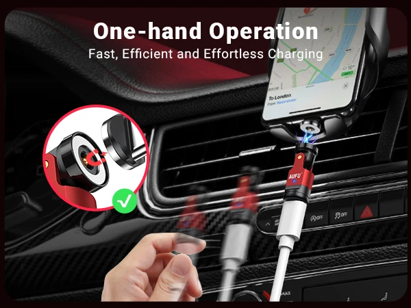 AUFU 1PIN Magnetic Adapter Type C Female to Type C Micro Male Converter For iPhone Samsung Xiaomi 540 Rotate Magnet OTG Adapter