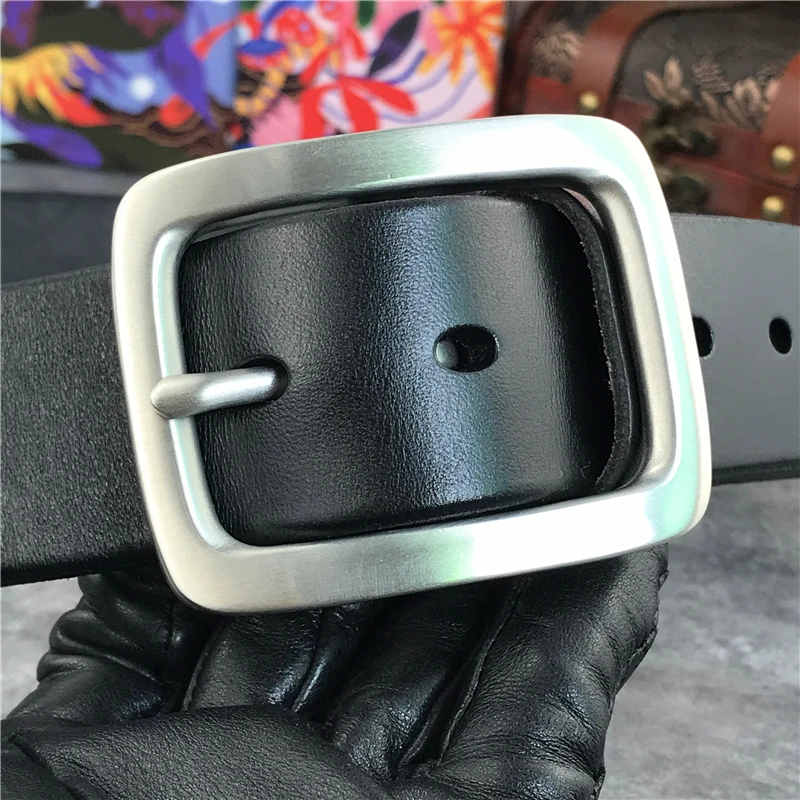 Luxury Stainless Steel Belt Buckle For Men Belt Leather Craft Clip Men Waist Western Belt Buckle 40mm Big Buckle Belt Man SK0015