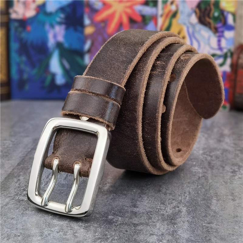 Luxury Stainless Steel Belt Buckle For Men Belt Leather Craft Clip Men Waist Western Belt Buckle 40mm Big Buckle Belt Man SK0015