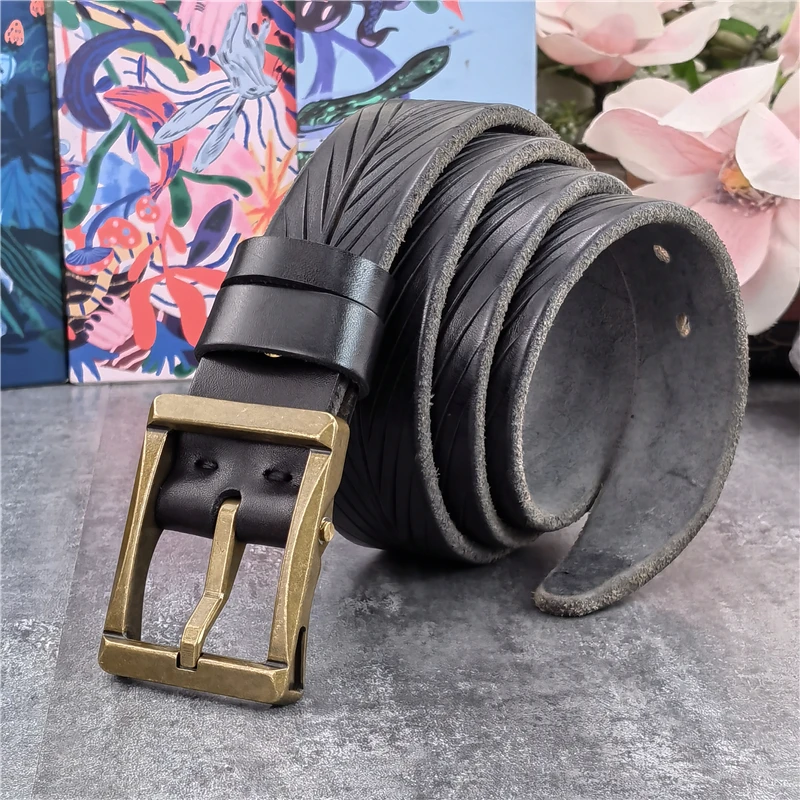 Heavy Solid Brass Belt Buckle For Men Belt Vintage Belt Buckle 40mm Leather Craft Diy Retro Cowboy Buckle Belt Men BK0547