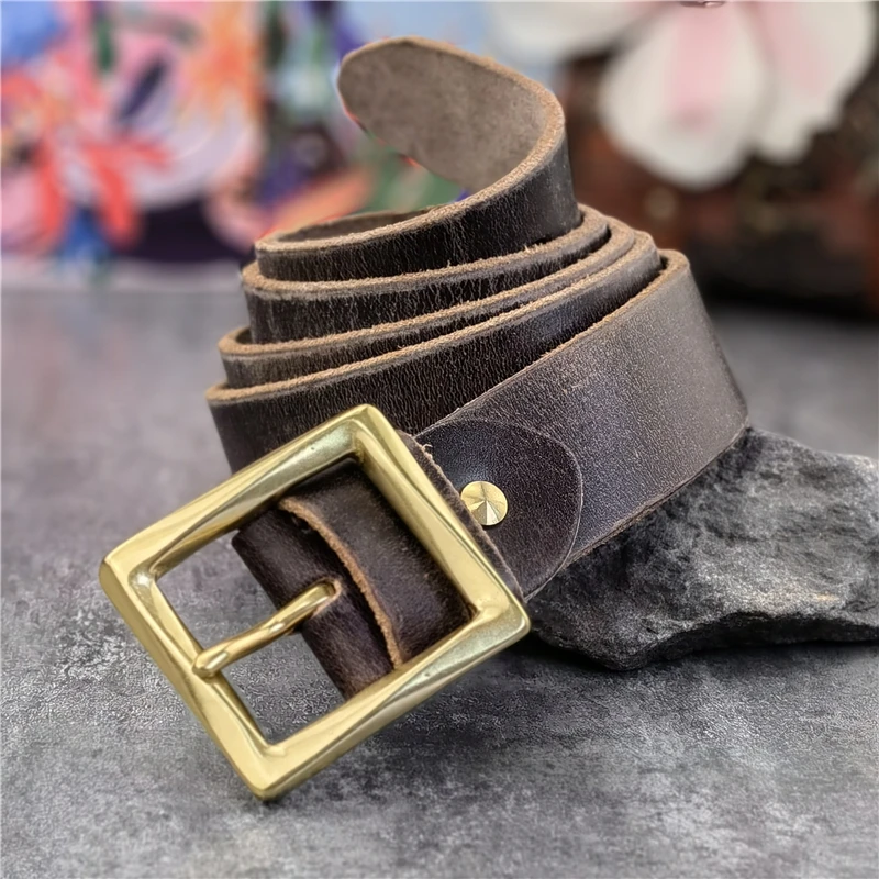 Heavy Solid Brass Belt Buckle For Men Belt Vintage Belt Buckle 40mm Leather Craft Diy Retro Cowboy Buckle Belt Men BK0547