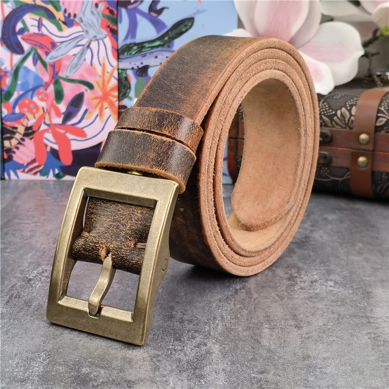 Heavy Solid Brass Belt Buckle For Men Belt Vintage Belt Buckle 40mm Leather Craft Diy Retro Cowboy Buckle Belt Men BK0547