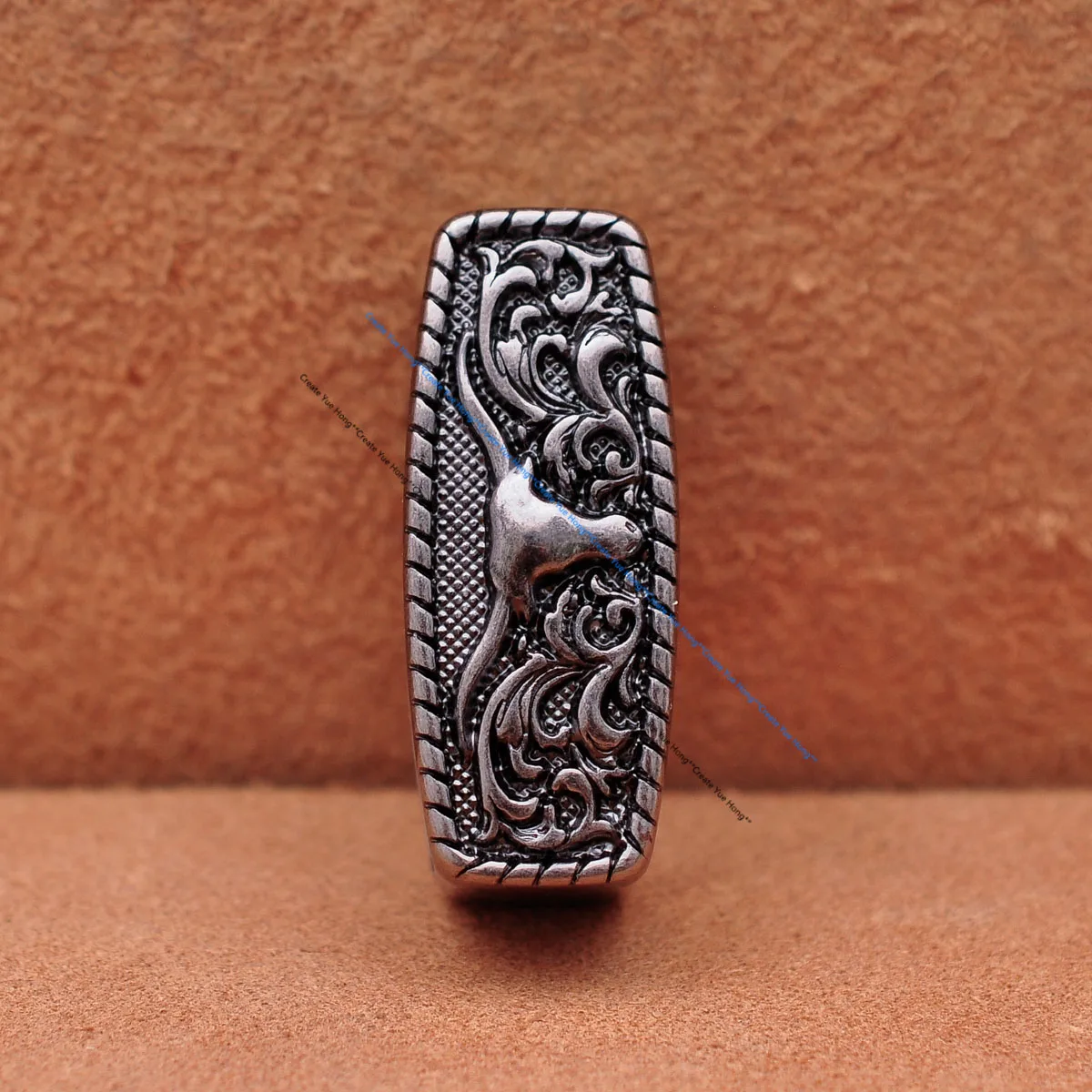 Heavy Strong Antique Silver Floral Western Cowboy Longhorn Bull SKull Rodeo Three Piece Set Belt Buckle Unisex Fits 40mm Strap