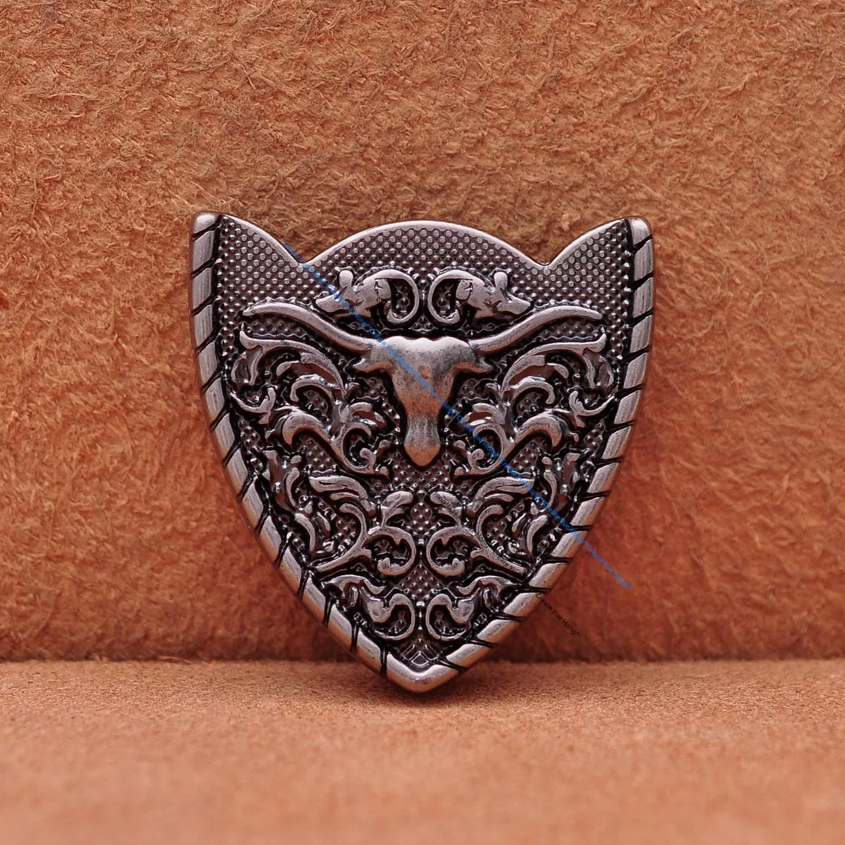 Heavy Strong Antique Silver Floral Western Cowboy Longhorn Bull SKull Rodeo Three Piece Set Belt Buckle Unisex Fits 40mm Strap